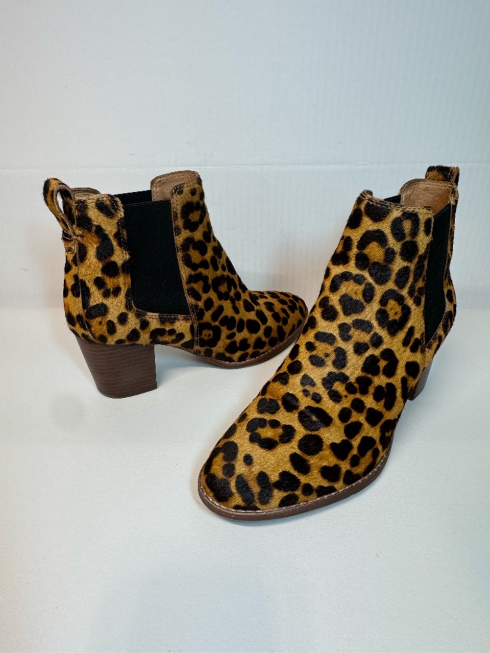 Madewell Haircalf Leopard Print Chelsea Ankle Boots Size 8